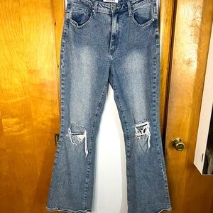 Women's Blue Distressed Jeans
